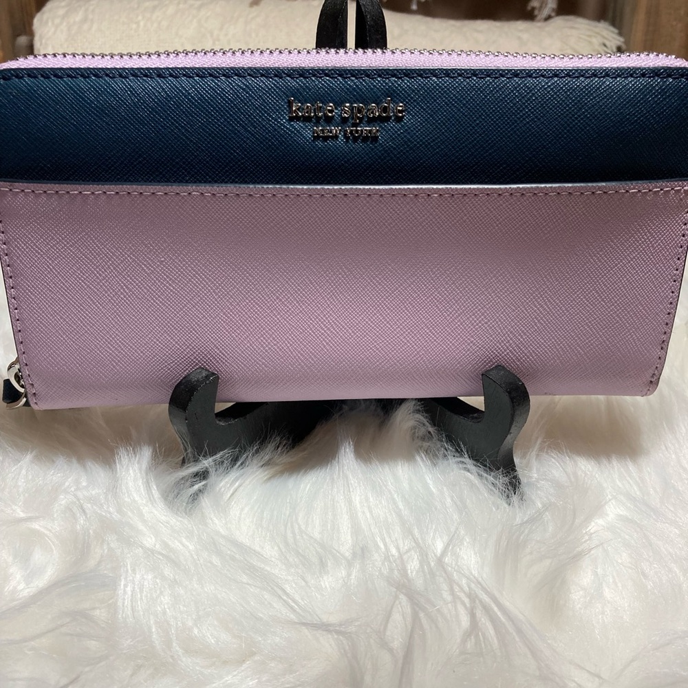 NWOT ♠️ Kate Spade New York Cameron LG Continental wallet Lavender and Blue - Picture 6 of 6